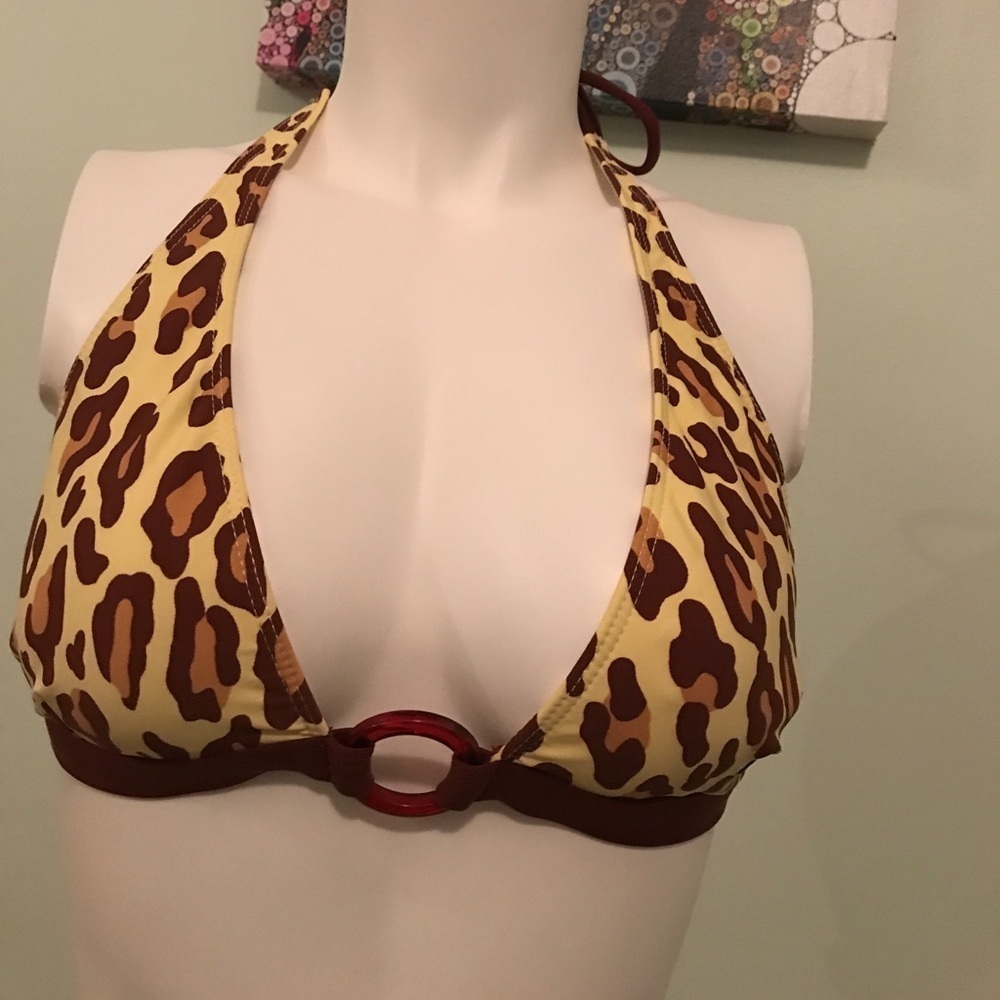 Rampage yellow leopard print bikini mismatched